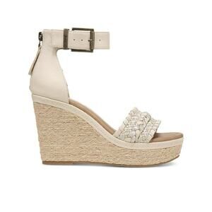 Zodiac Womens Sabeen Gold/ Silver Wedge Espadrilles Shoes 10